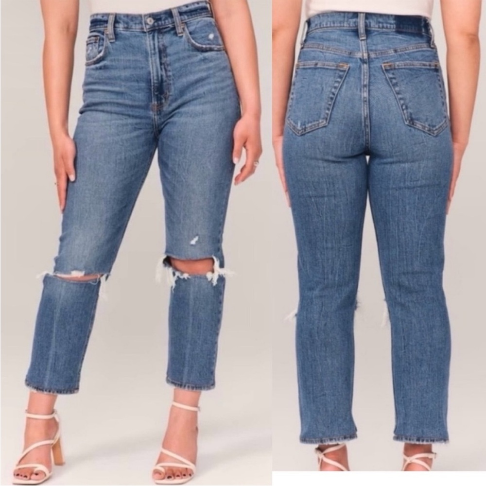 Abercrombie & Fitch NWT The Ankle Straight Ultra High Rise Long Inseam Plus Size